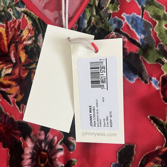 NWT Johnny Was Bias Bobcat Forest Silk Blend Red Floral Maxi Dress - Picture 10 of 11